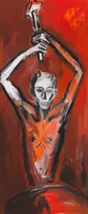 Hammer III by Helmut Middendorf, 1982, Acrylic on canvas, sold Dec 2016