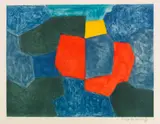 Serge Poliakoff, Composition verte, bleue, rouge et jaune, 1968, Etching and aquatint in colors