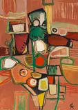 Rolf Cavael, 68/Ap4, 1968, Oil on cardboard