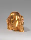Joachim Schmettau, Weiblicher Kopf mit Perlenschnüren, 1972, Bronze
