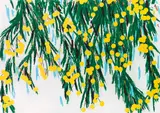 Yellow Mimosa by Donald Sultan, 2015, Silkscreen in colors, sold Dec 2016