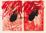 Feu II by Antoni Tàpies, 1981, Lithograph in colors, sold Dec 2016