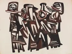 Hans Uhlmann, Ohne Titel, 1951, Watercolor