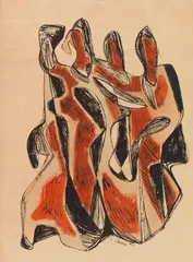 Ohne Titel by Hans Uhlmann, 1947, India Ink, sold Dec 2016