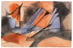 Ohne Titel by Hans Uhlmann, 1955, Watercolor, sold Dec 2016