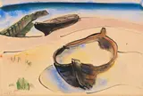 Karl Schmidt-Rottluff, Fischerboote am Strand