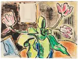Karl Schmidt-Rottluff, Stillleben mit Tulpen