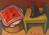 Friedrich Karl Gotsch, Katze auf dem Tisch