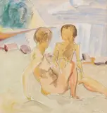 Frau und Kind am Strand by Erich Heckel, 1926, Watercolor, sold Dec 2016