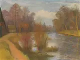 Otto Modersohn, Vorfrühling an der Schleuse, 1939, Oil on canvas