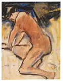 Kniender Akt by Christian Rohlfs, 1916, Water-tempera, sold Dec 2016