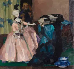 Weiße Puppe by Leo Putz, 1908, Oil on canvas, sold Dec 2016