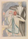 Dodo, Das Make-up vor dem Ball, Um 1920/1925, Watercolor