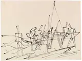 Ernst Wilhelm Nay, Fischer, 1936, India Ink