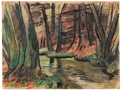 Waldesinnere by Max Pechstein, 1937, Chalks, sold Dec 2016