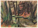 Max Pechstein, Waldesinnere, 1937, Chalks