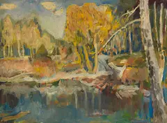 Landschaft by Leo Putz, Um 1900, Oil on canvas, sold Dec 2016