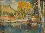 Leo Putz, Landschaft, Um 1900, Oil on canvas