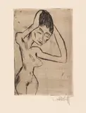 Karl Schmidt-Rottluff, Stehende Frau, 1915, Drypoint