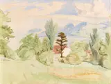 Landschaft am See by Erich Heckel, 1949, Watercolor, sold Dec 2016