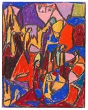 Adolf Hölzel, Anbetung, Um 1930, Pastel