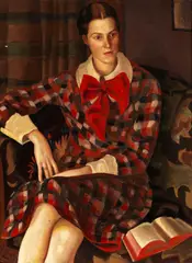Richard Ziegler, Porträt einer Dame mit Buch (Paula Pfeifer, die Cousine des Künstlers), 1929, Oil on canvas