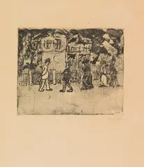 Spazierende by Emil Nolde, 1908, Etching and aquatint, sold Dec 2016