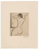 Karl Schmidt-Rottluff, Mädchen vor dem Spiegel, 1915, Etching