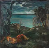 Carlo Mense, Göttliche Küste - Positano, 1924, Oil on canvas