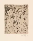 Karl Schmidt-Rottluff, Frauen im Garten, 1915, Drypoint