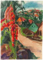 Käthe Loewenthal, Sommer im Dorf, 1920, Pastel