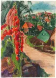 Käthe Loewenthal, Sommer im Dorf, 1920, Pastel
