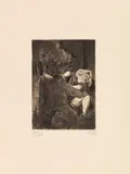 Otto Dix, Soldat und Nonne (Vergewaltigung), 1924, Drypoint