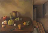 Erna Dinklage, Stilleben mit Früchten und Eiern, Um 1925, Oil on canvas