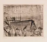 Otto Dix, Begräbnis, 1922, Drypoint