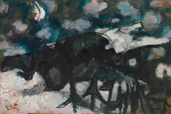 Werner Scholz, Winternacht, 1962, Oil on fibreboard