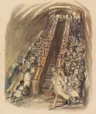 Ludwig Meidner, Londoner U-Bahn-Rolltreppe