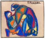 Adolf Hölzel, Figürliche Komposition (der verlorene Sohn), Um 1925, Pastel