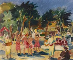 Franz Heckendorf, Südsee-Szene, 1926, Oil