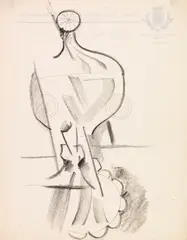 Otto Gutfreund, 3 Blätter: Kubistische Kompositionen, Wohl 1920, Pen and India ink drawing