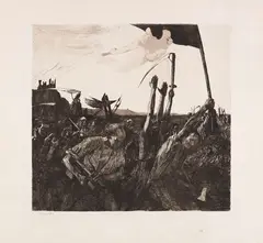 Aufruhr by Käthe Kollwitz, 1899 (edition 1946-1965), Line etching, drypoint and aquatint, sold Dec 2016