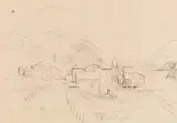 Karl Hofer, Konvolut: Gefalteter Doppelbogen: 3 Skizzen für Tessiner Landschaft. Mutter und Kind. Blatt "Nr. I" aus der Mappe "Tanz 12 Steinzeichnungen", 1922/1945, Pencil