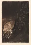 Bewaffnung in einem Gewölbe by Käthe Kollwitz, 1906, Etching and aquatint, sold Dec 2016