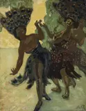 Leo Putz, Tanzende Negerinnen, 1904, Oil on cardboard