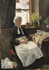 Fritz von Uhde, Die alte Näherin, 1891, Oil on canvas