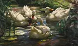 Enten auf dem Waldweiher by Alexander Koester, Ca. 1909-1913, Oil on canvas, sold Nov 2016