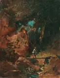 Carl Spitzweg, Die Sennerin auf dem Waldsteg