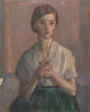 Betendes Mädchens by Christian Landenberger, 1911, Oil on canvas, sold Nov 2016