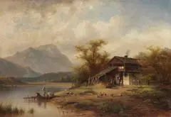 Anton Doll, Waschtag am Oberbayrischen See, Ca. 1860-1880, Oil on canvas