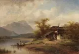 Anton Doll, Waschtag am Oberbayrischen See, Ca. 1860-1880, Oil on canvas